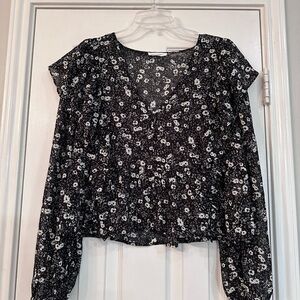 Blu Pepper Black Floral Blouse